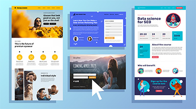 Приклади розробки Landing Page та дизайну односторінкових сайтів від вебстудії Viktoriya Studio