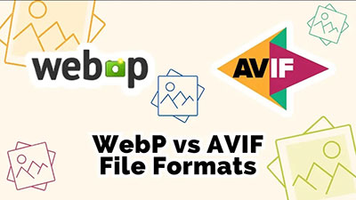 Порівняння форматів зображень WebP, AVIF та JPEG на екрані монітора